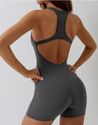 Active Fit Backless Shorts Jumpsuit Starlethics
