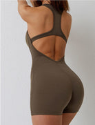 Active Fit Backless Shorts Jumpsuit Starlethics