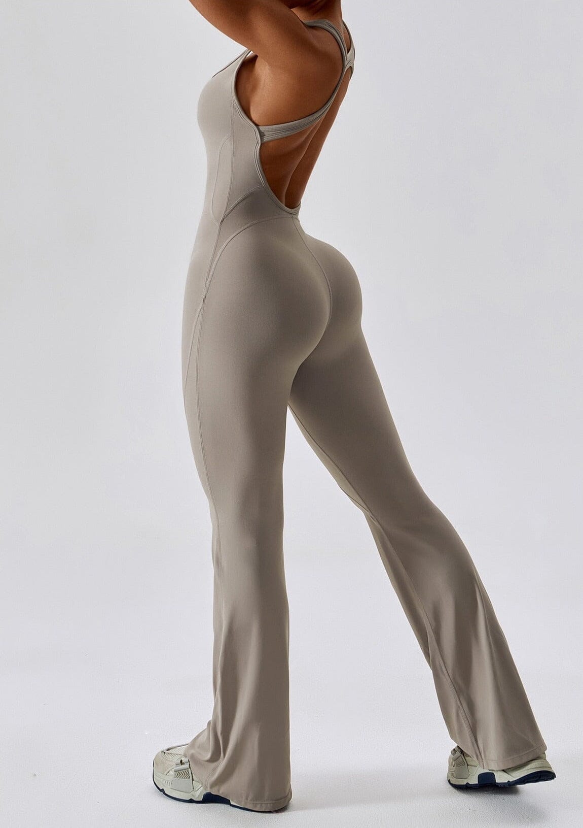 Flared Motion Backless Bodysuit Starlethics