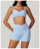 Active Wanders Gym Set - Shorts + Bra Sets Starlethics Sky Blue S 