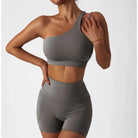 Depth Seamless One Shoulder Yoga Set - Shorts + Top Starlethics