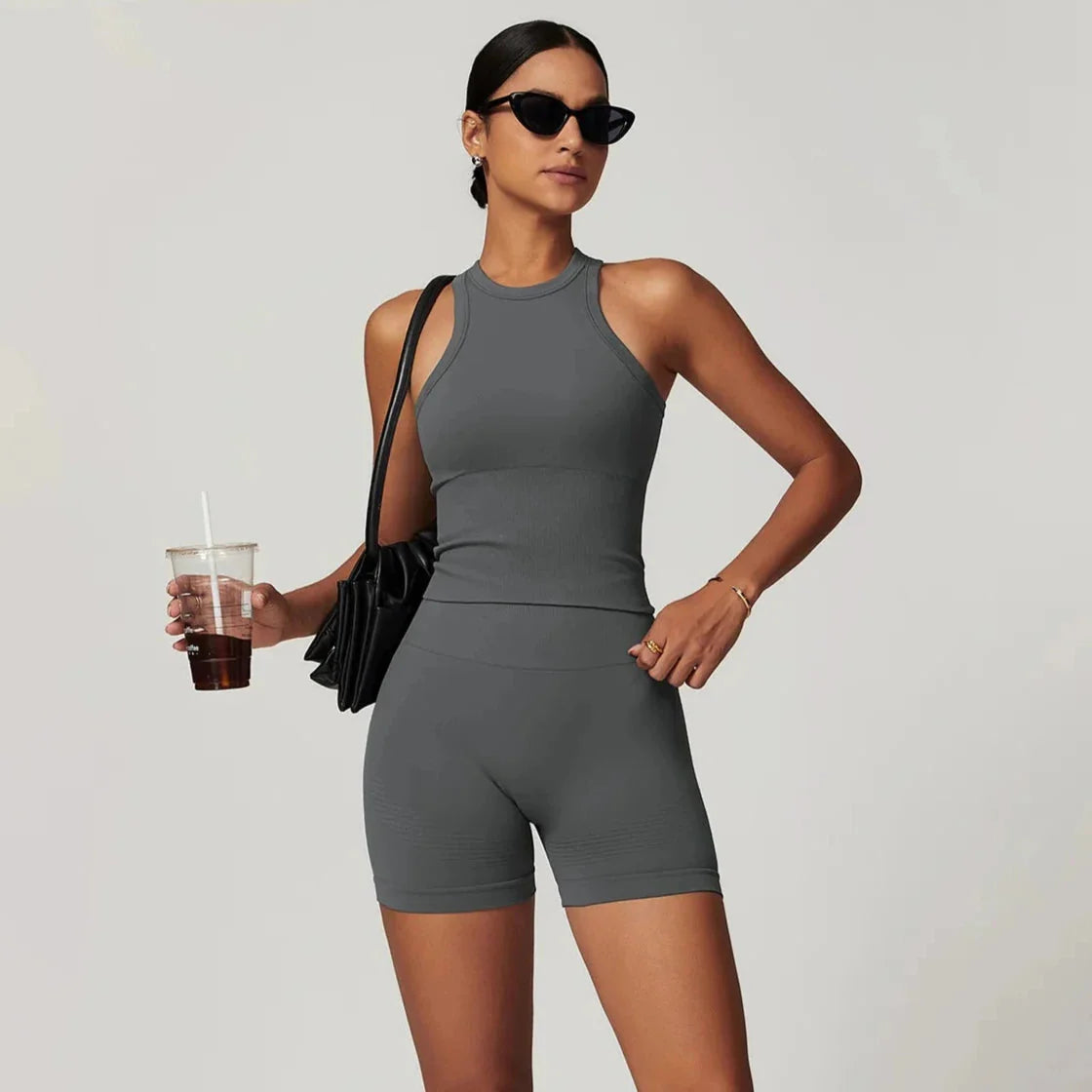 Momentum Seamless Racerback Gym Set - Shorts + Top Sets Starlethics 