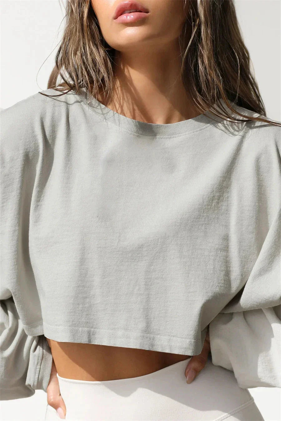 Emblem Crop Top Long Sleeve Top Starlethics 