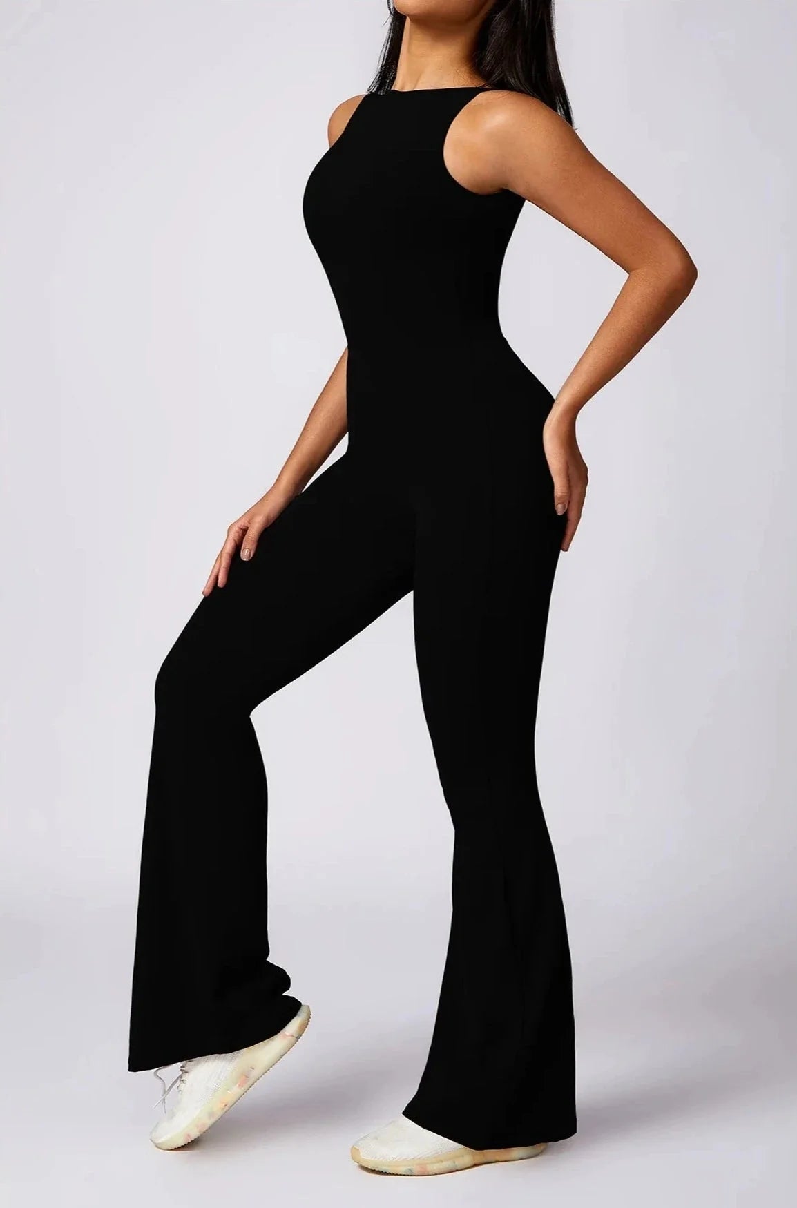 Dazzle Flared Backless Jumpsuit Starlethics
