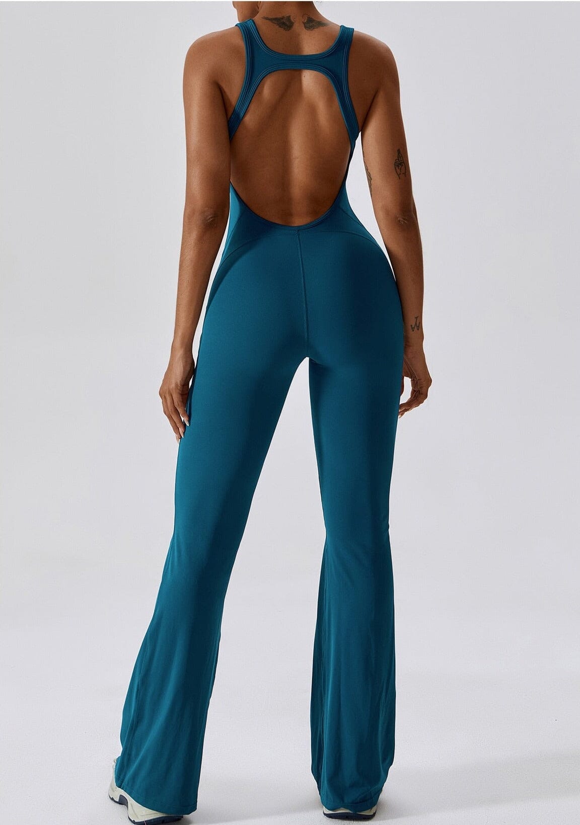 Flared Motion Backless Bodysuit Starlethics