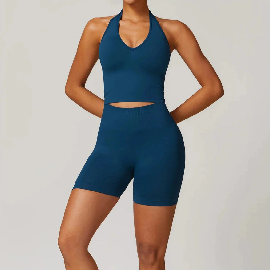 Momentum Seamless V-line Gym Set - Shorts + Top Sets Starlethics 
