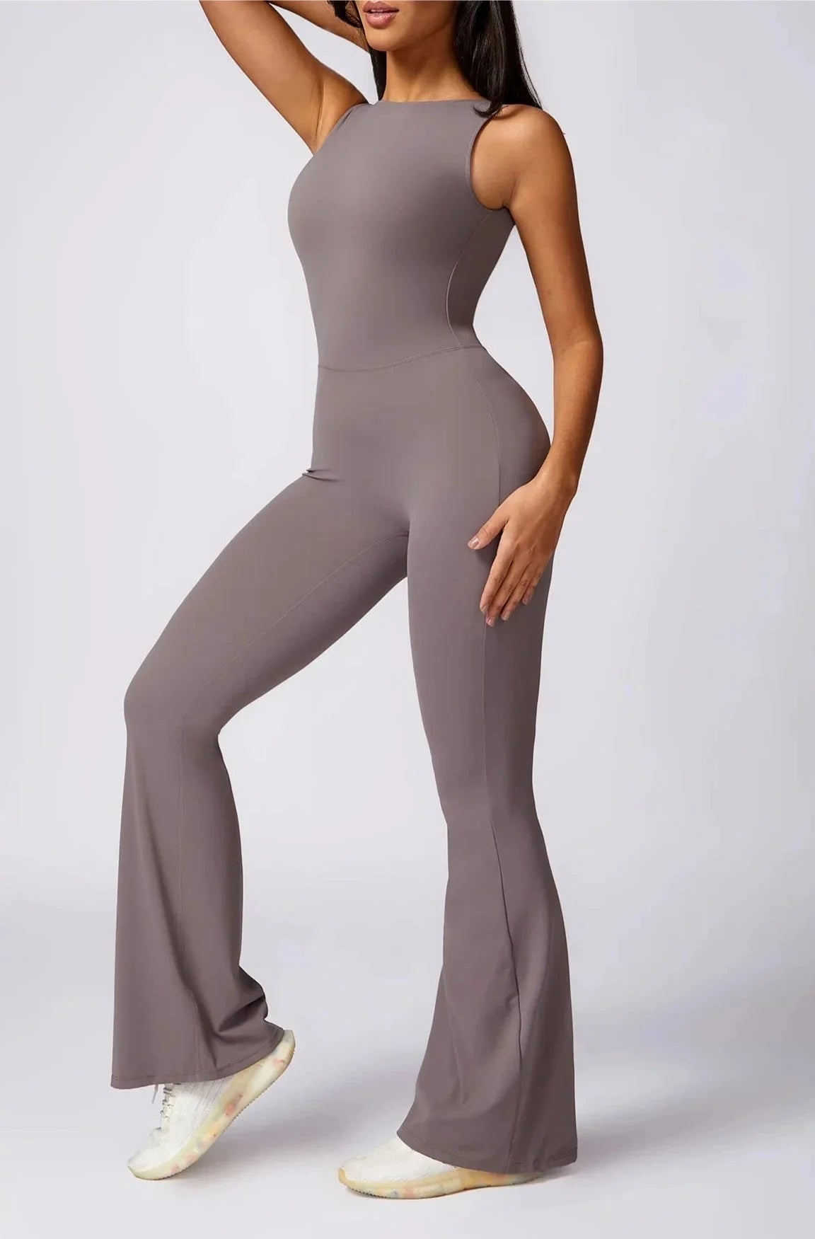 Dazzle Flared Backless Jumpsuit Starlethics