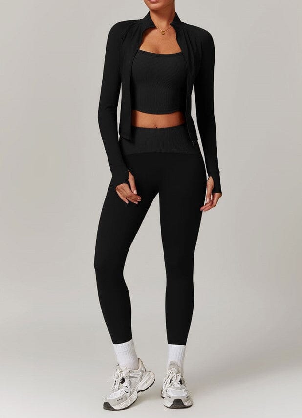 Infinite Jacket Gym Set - Leggings + Top Sets Starlethics Advanced Black S 