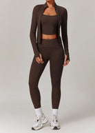 Infinite Jacket Gym Set - Leggings + Top Sets Starlethics Coffee S 