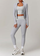Infinite Jacket Gym Set - Leggings + Top Sets Starlethics White Gray S 