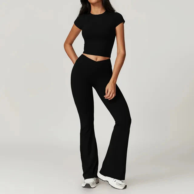 Active Wanders Flared Gym Set - Leggings + Top Starlethics