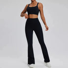 Dominance Athletic Flared Gym Set - Leggings + Bra Sets Starlethics Advanced Black S 