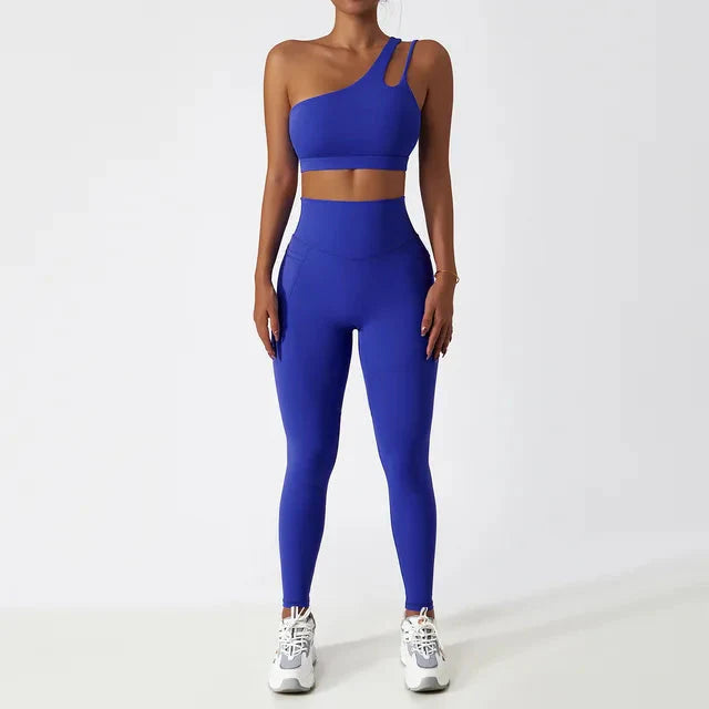 Depth Seamless One Shoulder Yoga Set - Leggings + Top Starlethics