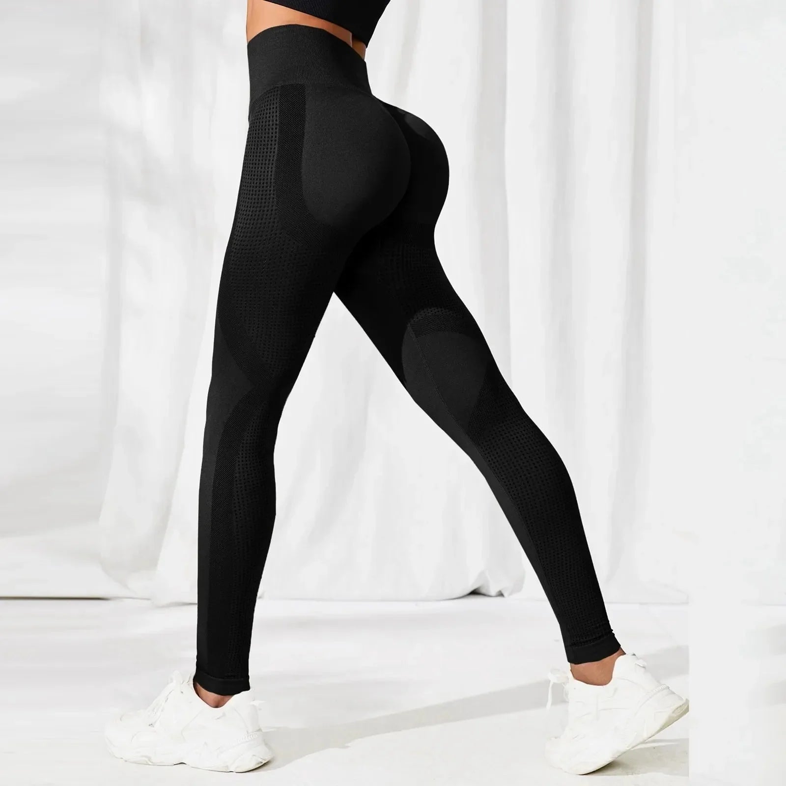 16. Yoga Leggings Sport Frauen Fitness Legging nahtlose Workout Leggings Mode Push-up Leggings Fitness studio Frauen Radfahren Kleidung Starlethics Black M 