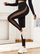 14.2 CHRLEISURE 2PCS Seamless Yoga Set Women's Elastic Sport Outfi Fitness Top with Hollow Workout Leggings Starlethics Black pants XL 