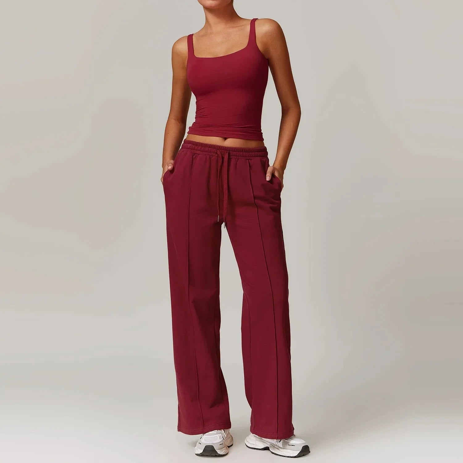 Synergy Gym Set - Pants + Crop Top Sets Starlethics Cherry Red S 