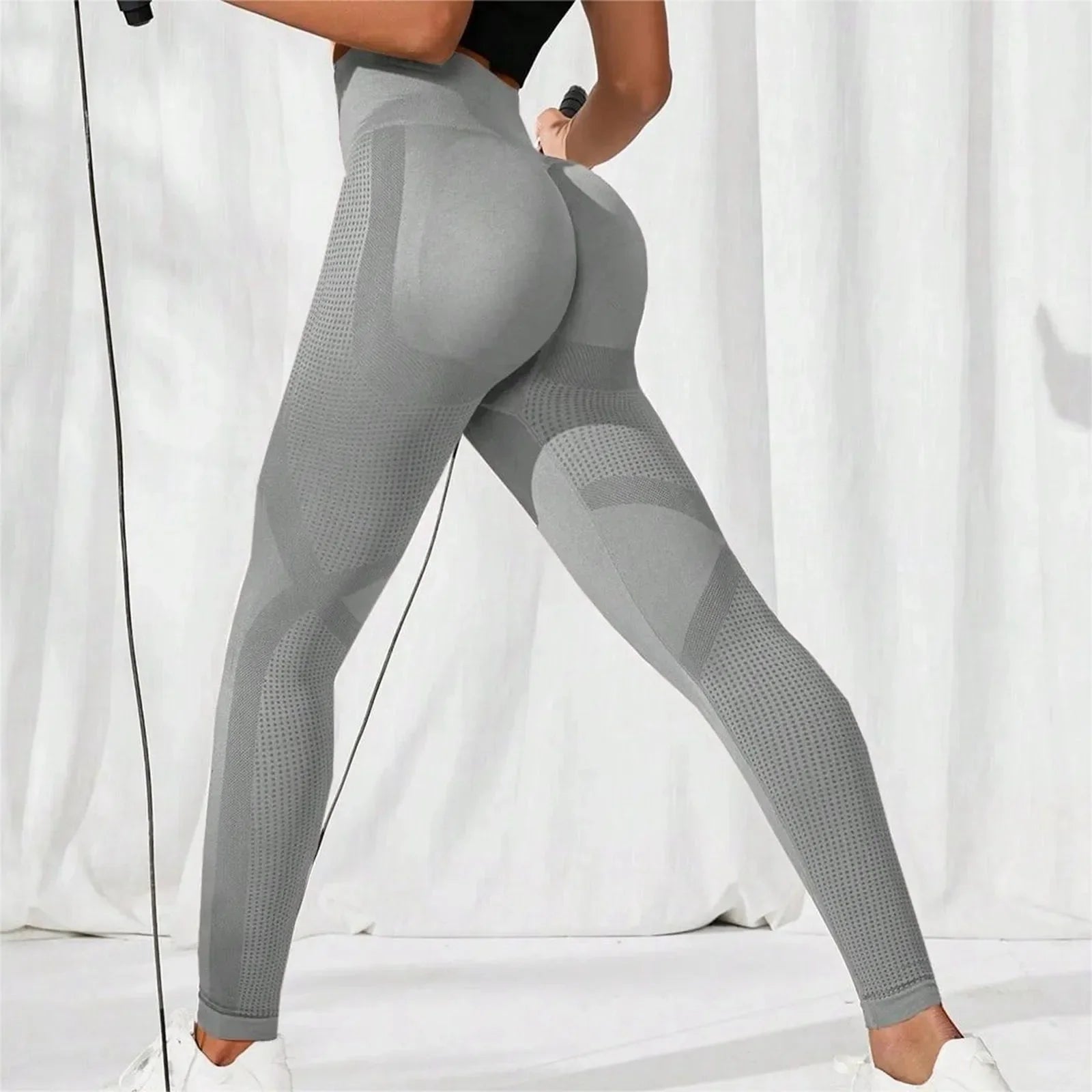 16. Yoga Leggings Sport Frauen Fitness Legging nahtlose Workout Leggings Mode Push-up Leggings Fitness studio Frauen Radfahren Kleidung Starlethics Grey M 