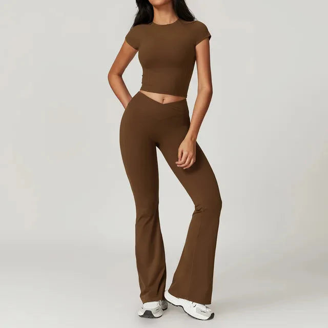 Active Wanders Flared Gym Set - Leggings + Top Starlethics